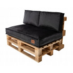 Paletové sedenie Golden Garden GG64 - podsedák a vankúš 120cm x 80cm x 15cm penový granulát grafitová